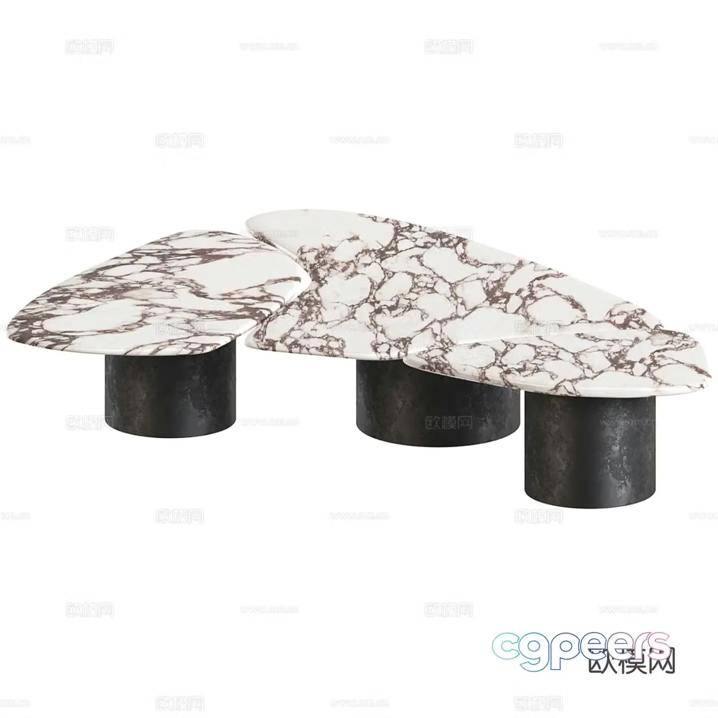 Special shaped coffee table marble coffee table 3d model