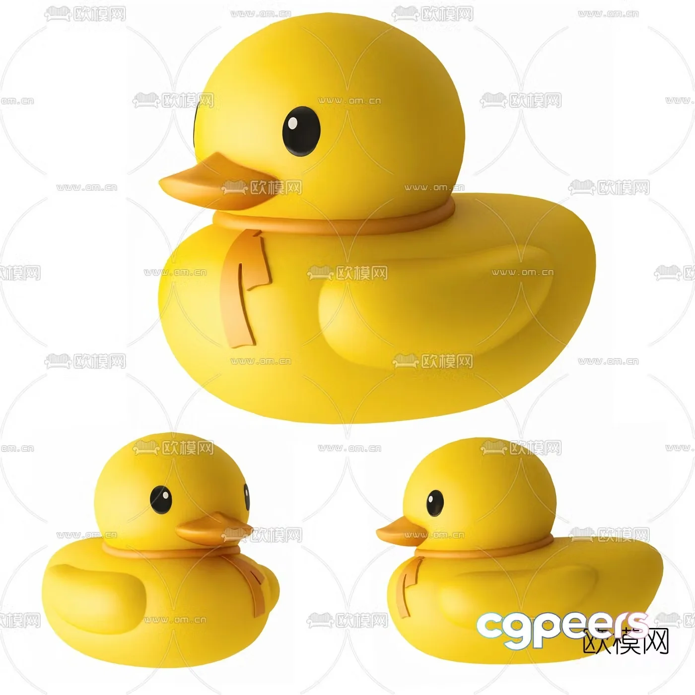 Modern little yellow duck children’s toy 3d model