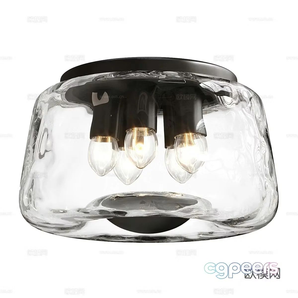 Modern glass ceiling light 3d model
