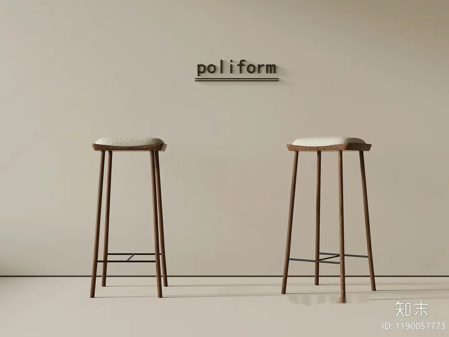 Modern Bar Stools 3D Model – 16527 – VRAY Render