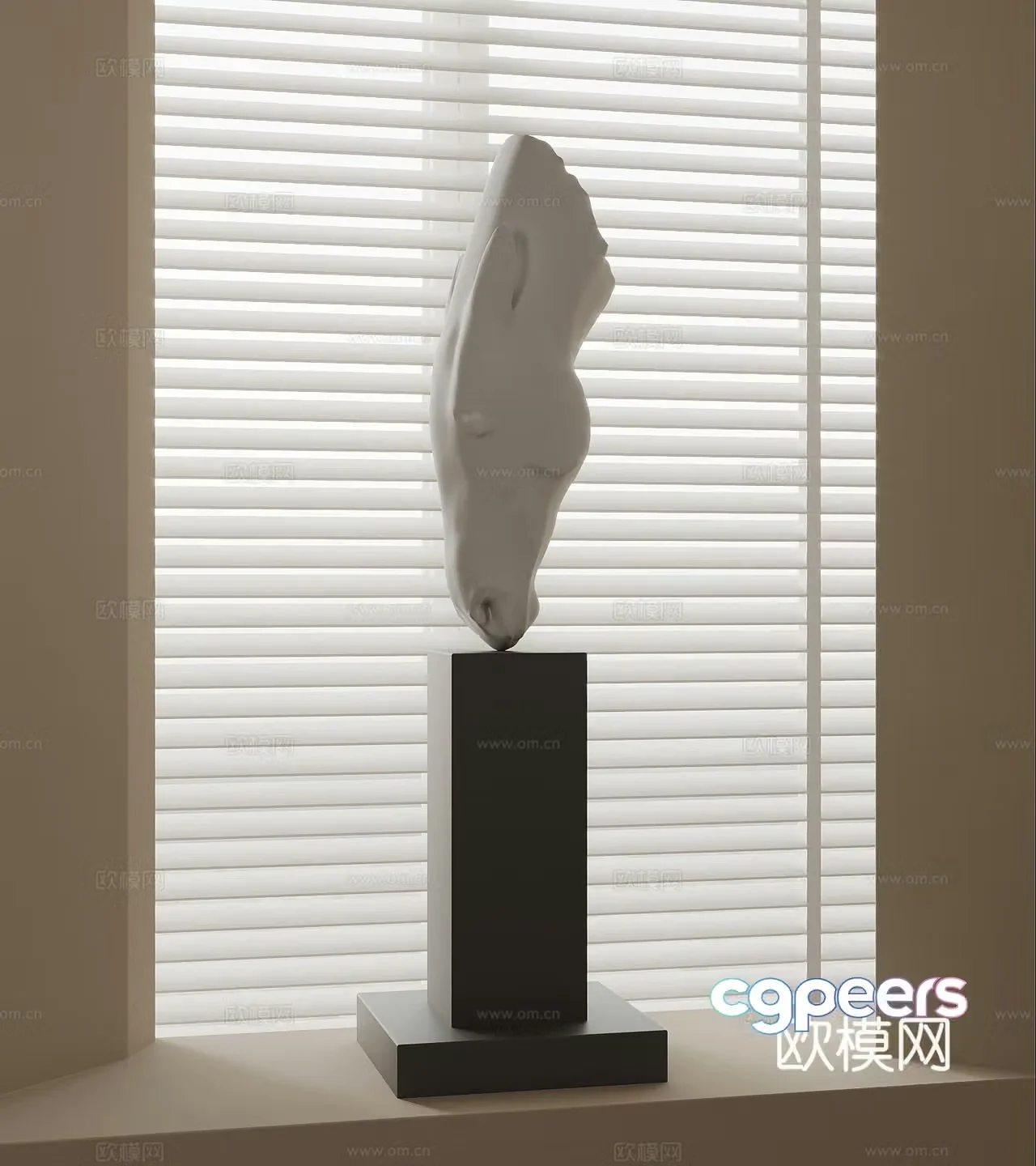 Modern abstract interior stone sculpture 3d model
