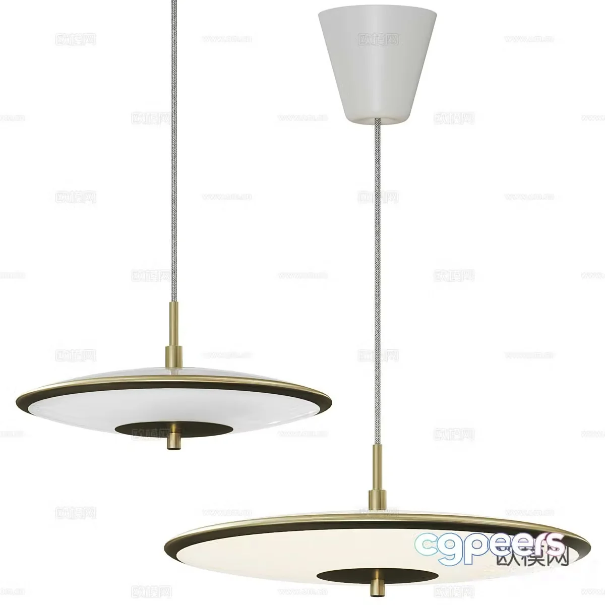 New Chinese style light luxury decorative chandelier 3D model