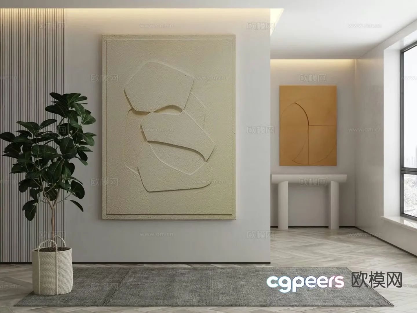 Modern decorative painting three-dimensional painting 3D model