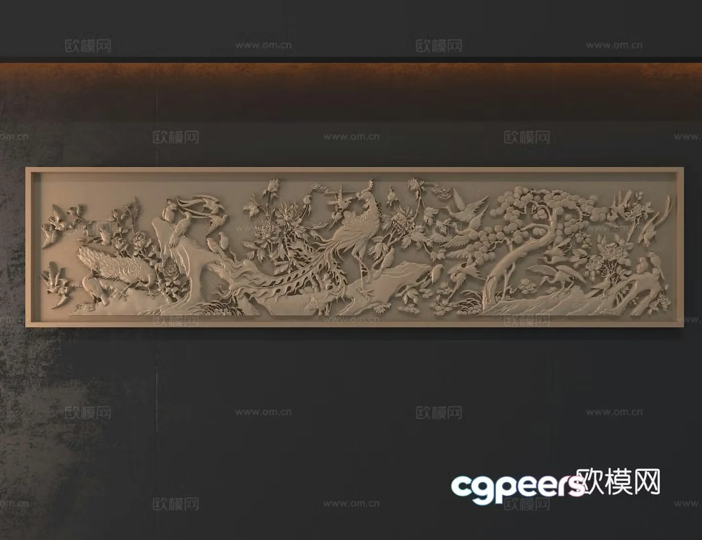 3D model of birds paying phoenix relief