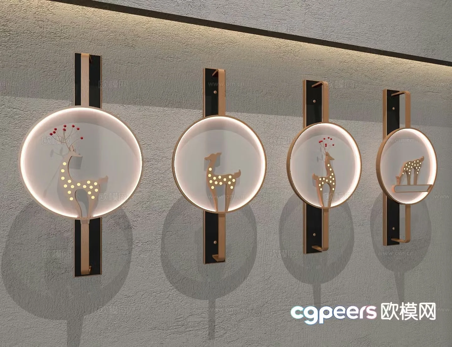 New Chinese style wall lamp 3d model