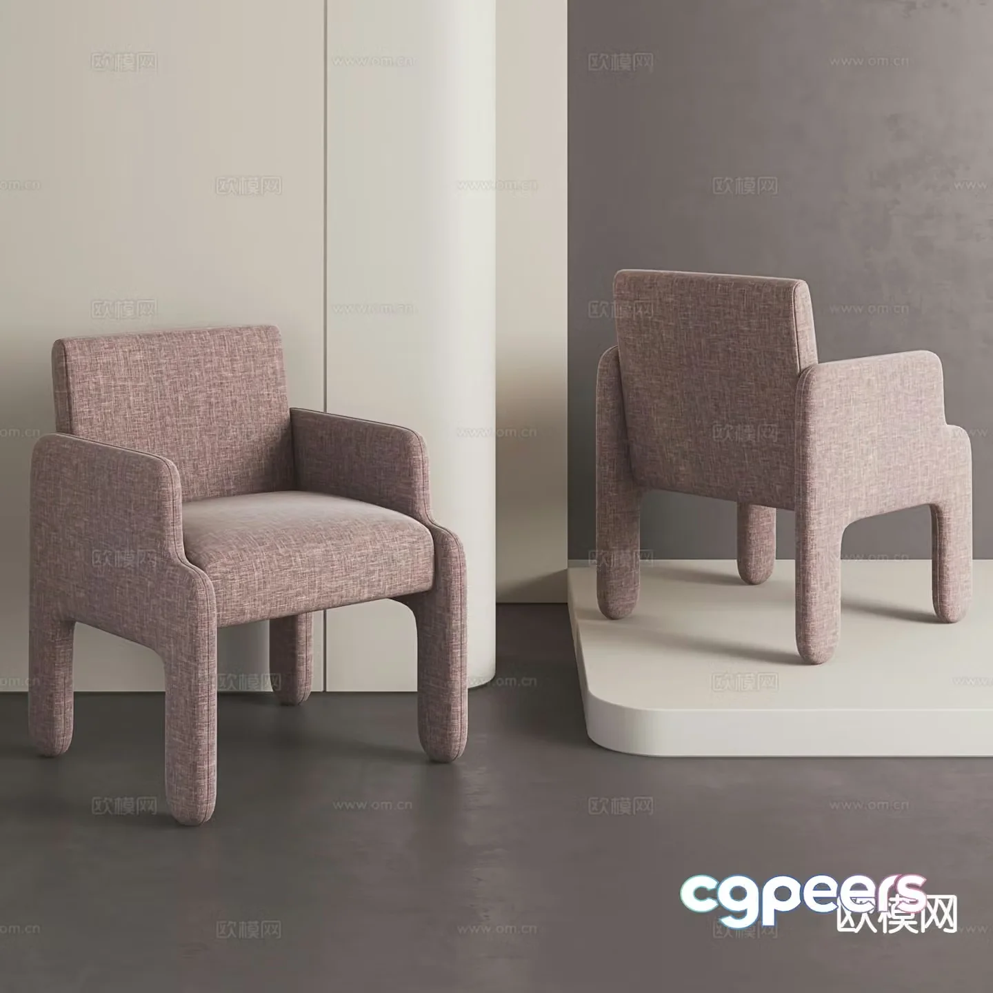 Modern chair single chair sofa chair dining chair 3d model
