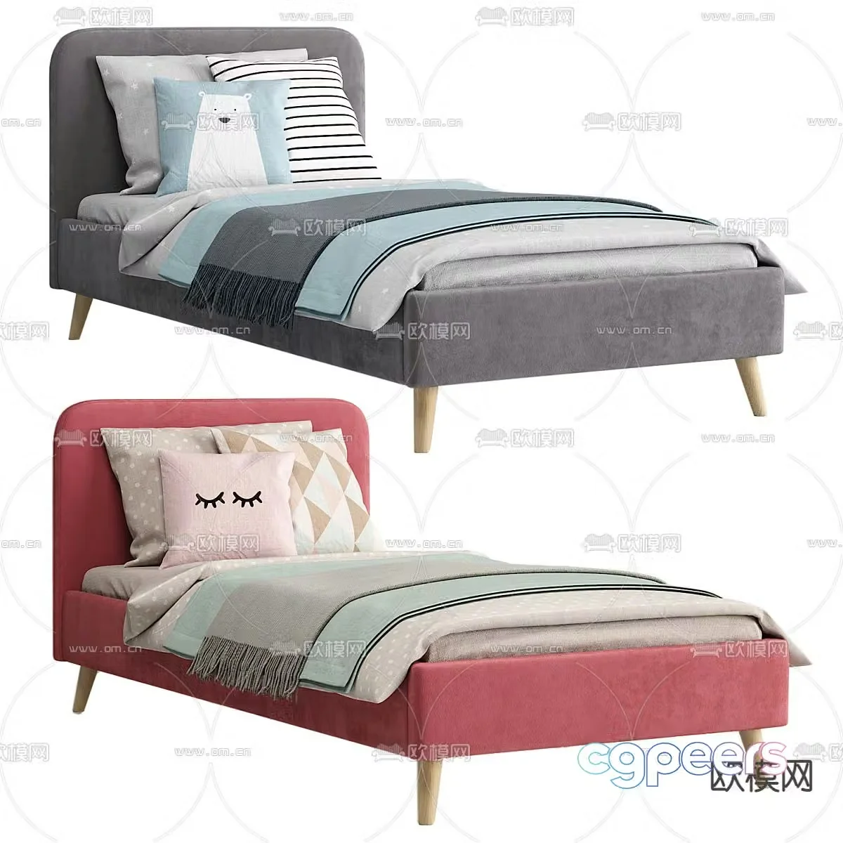Single bed children’s bed 3d model
