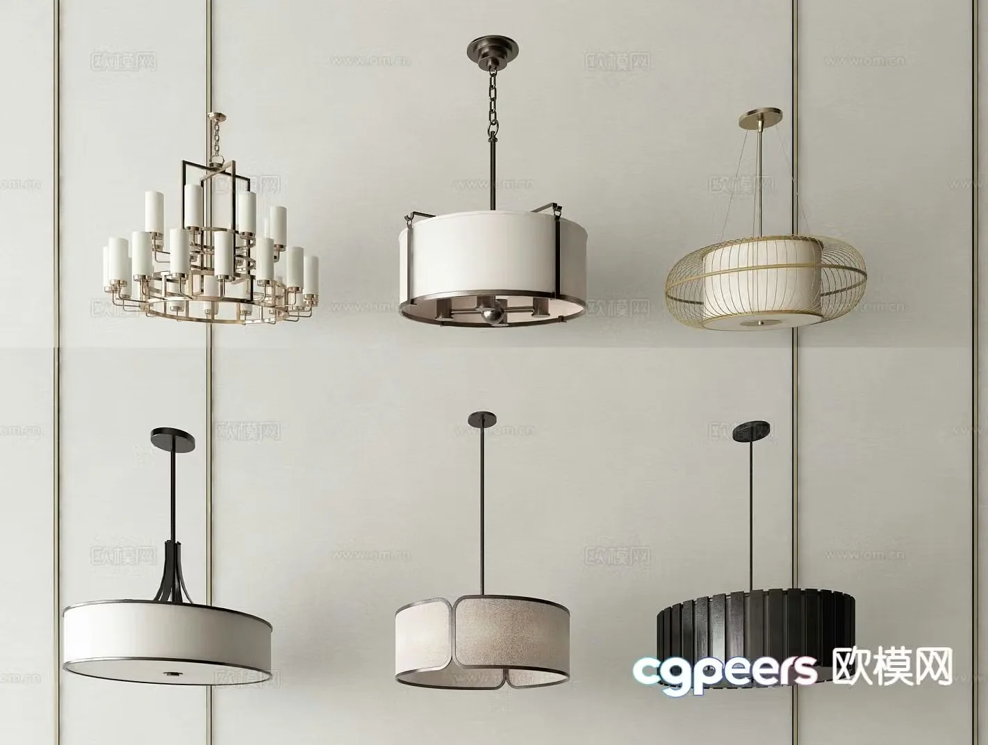 New Chinese style chandelier 3d model