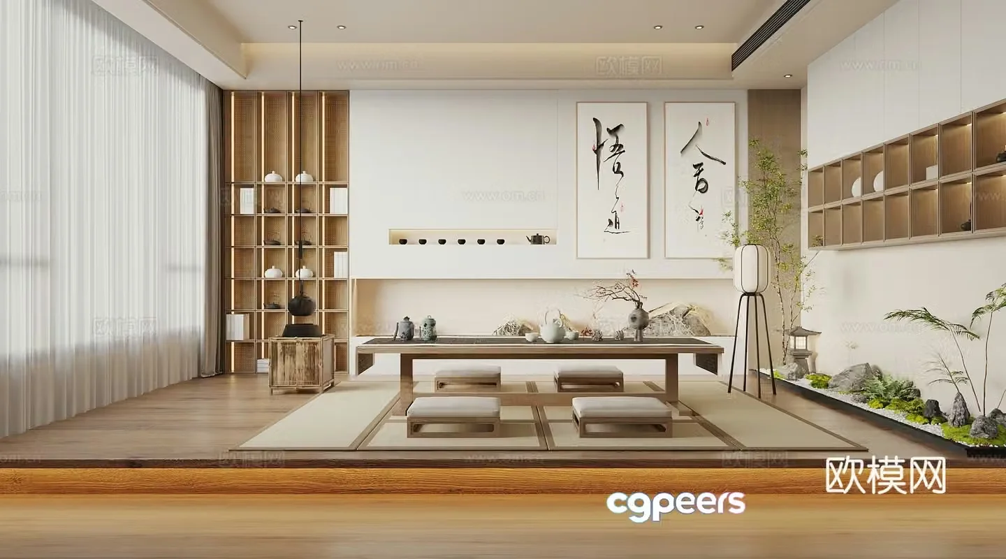 Japanese tea room tatami tea room 3d model