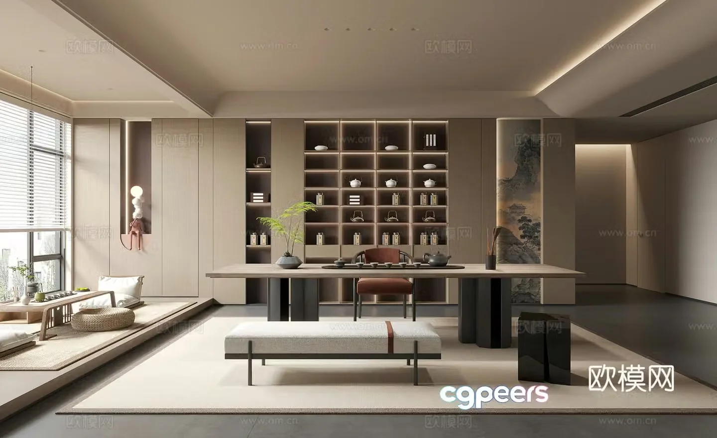 New Chinese tea room 3D model
