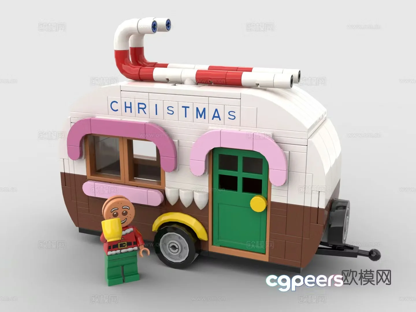 Lego LEGO toys building blocks Christmas gingerbread man camper RV RV 3d model