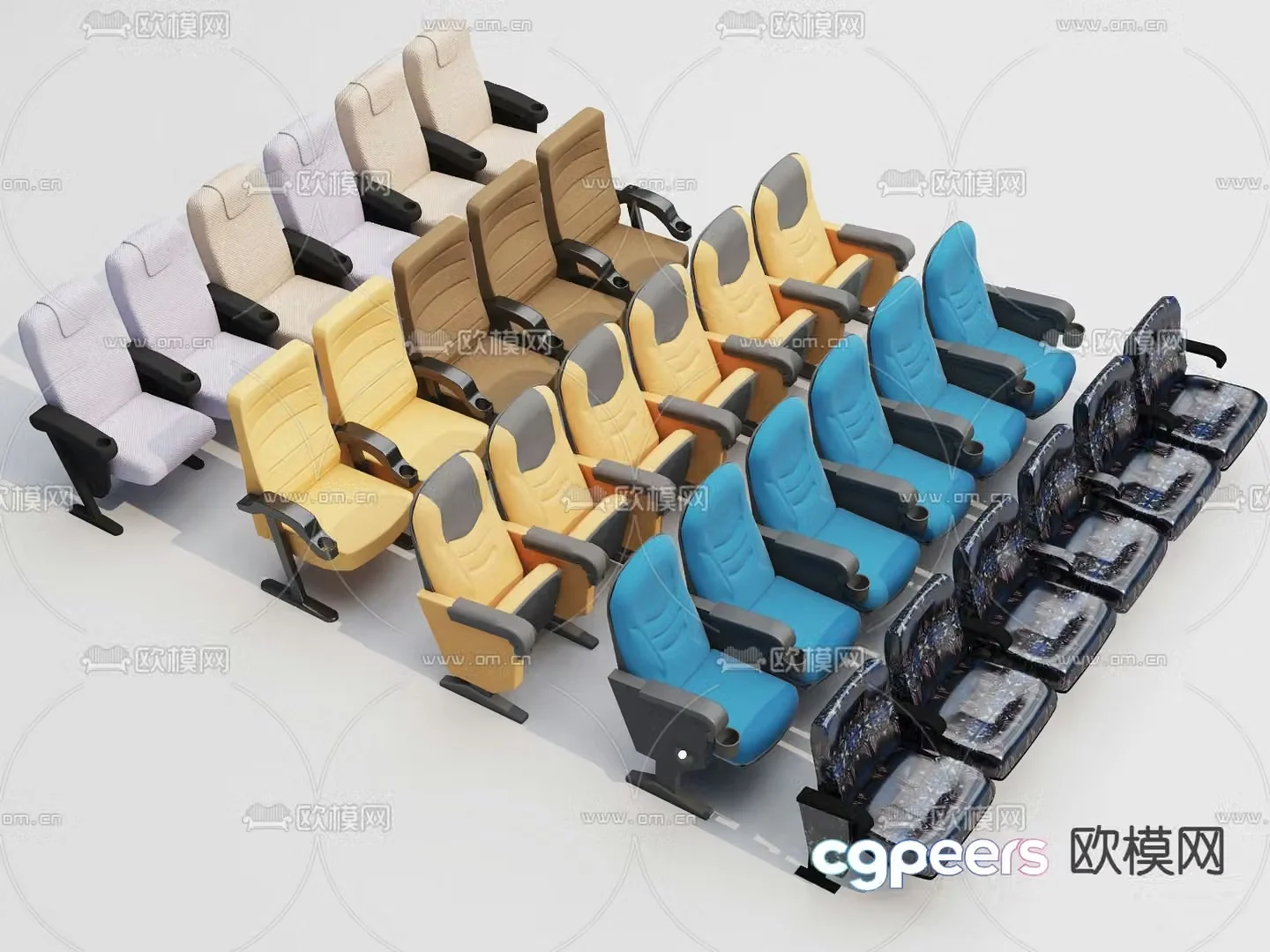 Cinema seats row seats 3d model