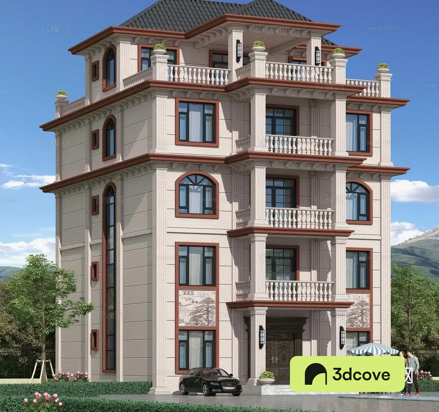 Modern single-family villa exterior