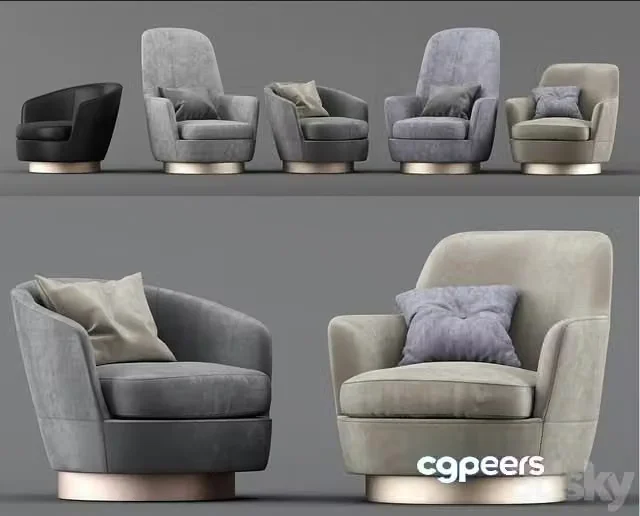 3ds Max Free – Chairs Minotti jacques