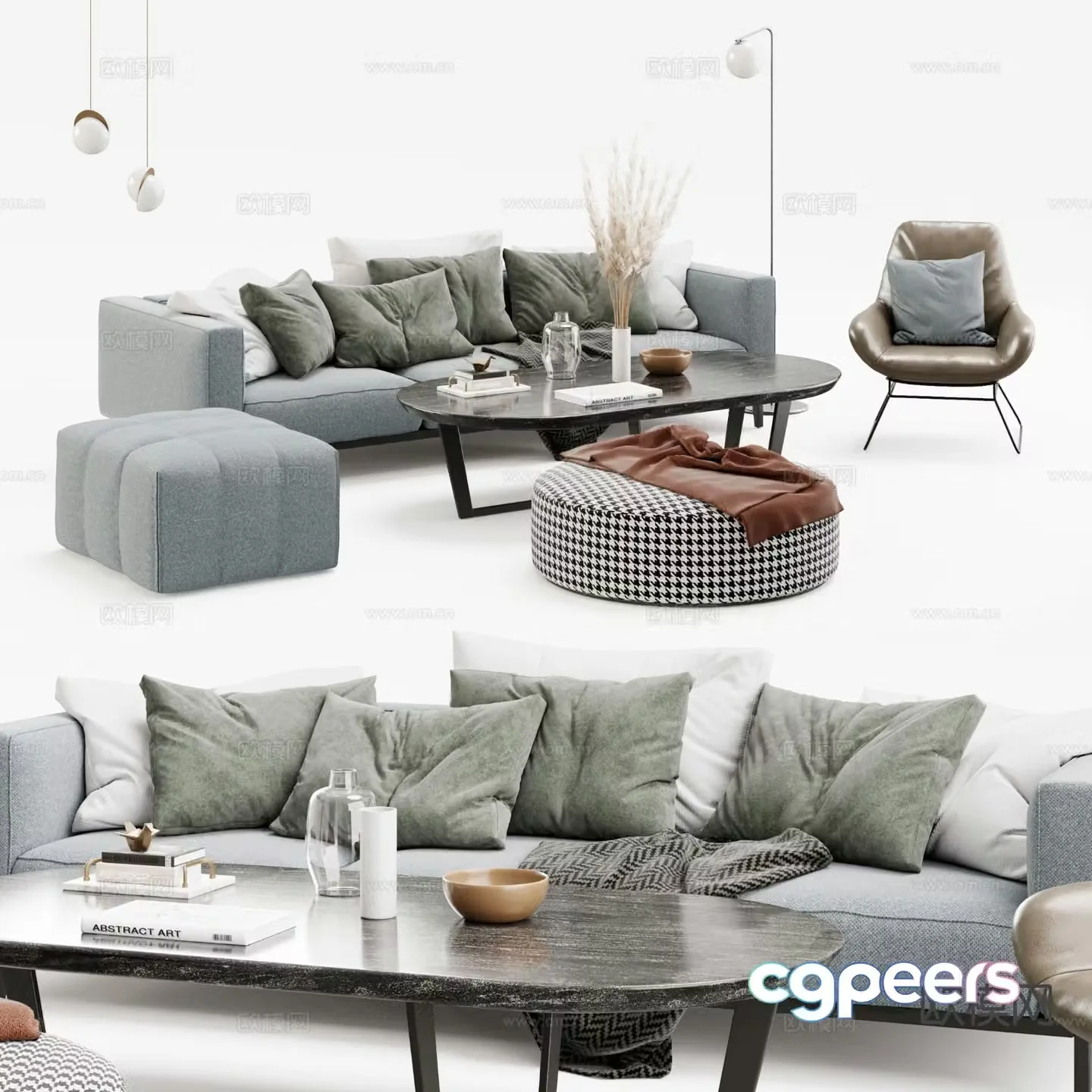 Modern sectional sofa 3d model