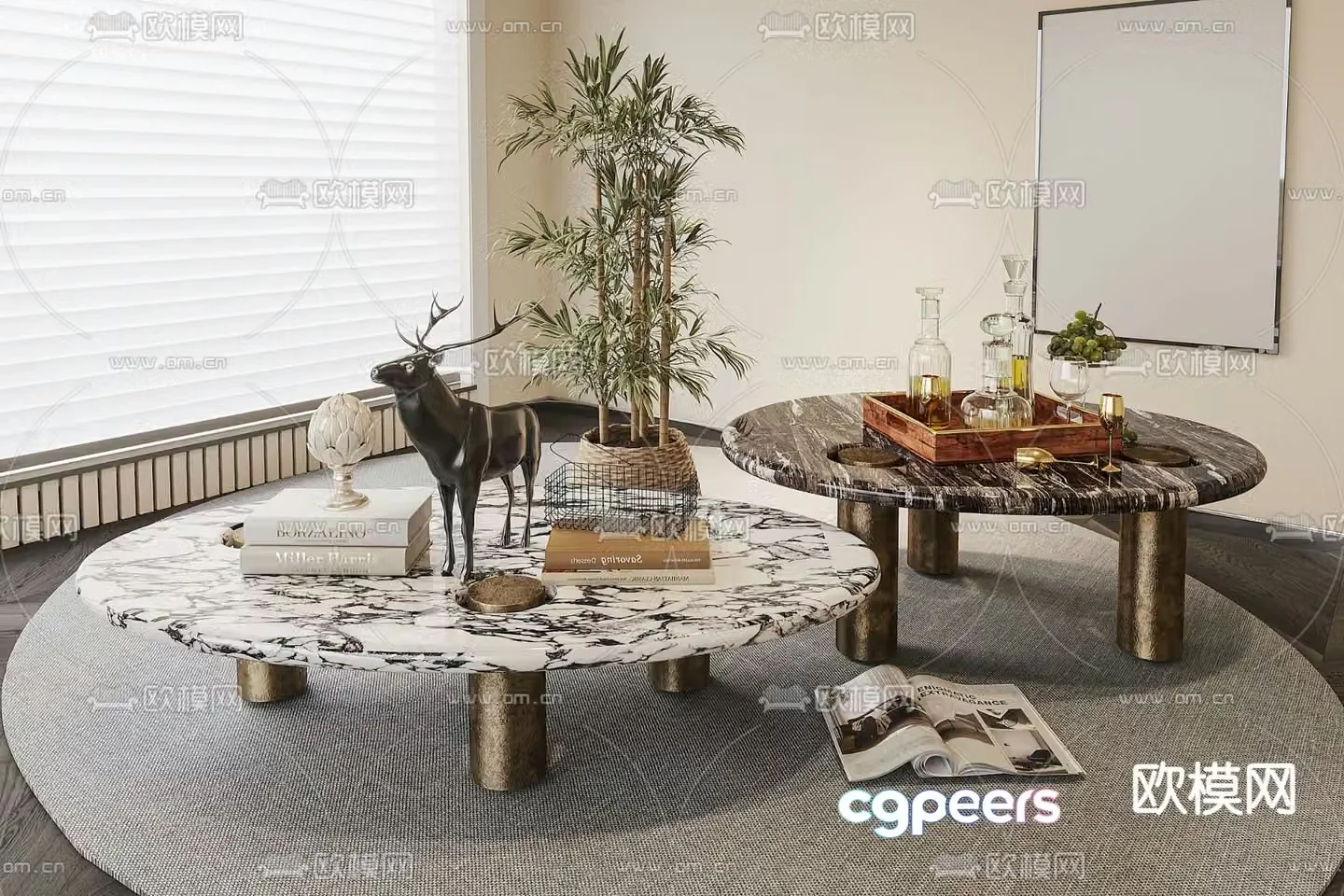 Poliform modern coffee table 3d model