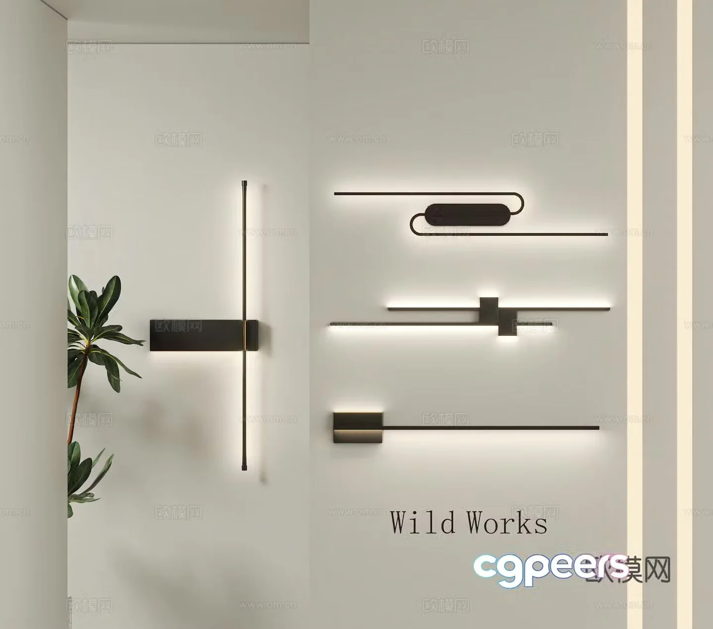 Modern wall lamp 3D model