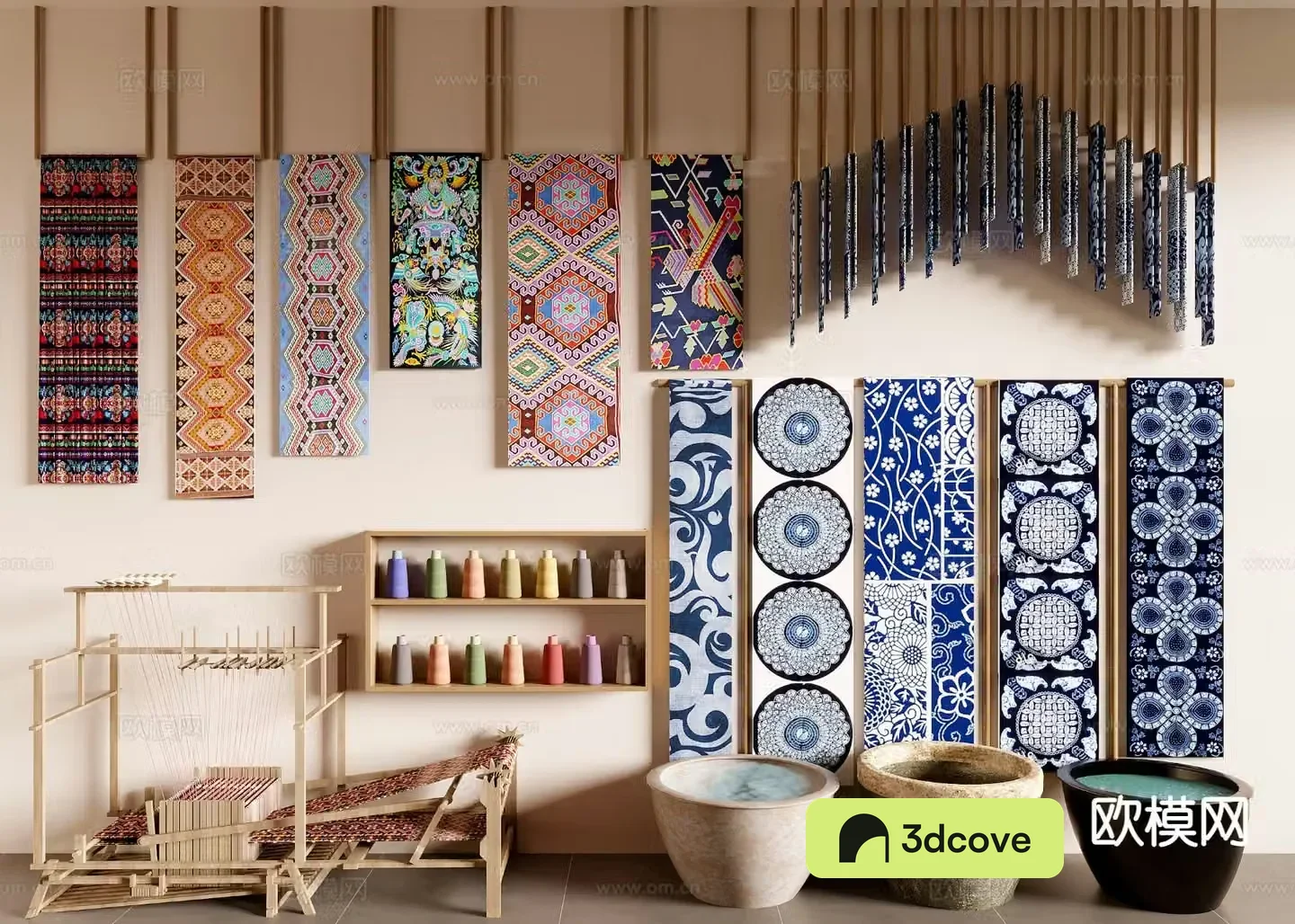Chinese ethnic style tie-dye weaving