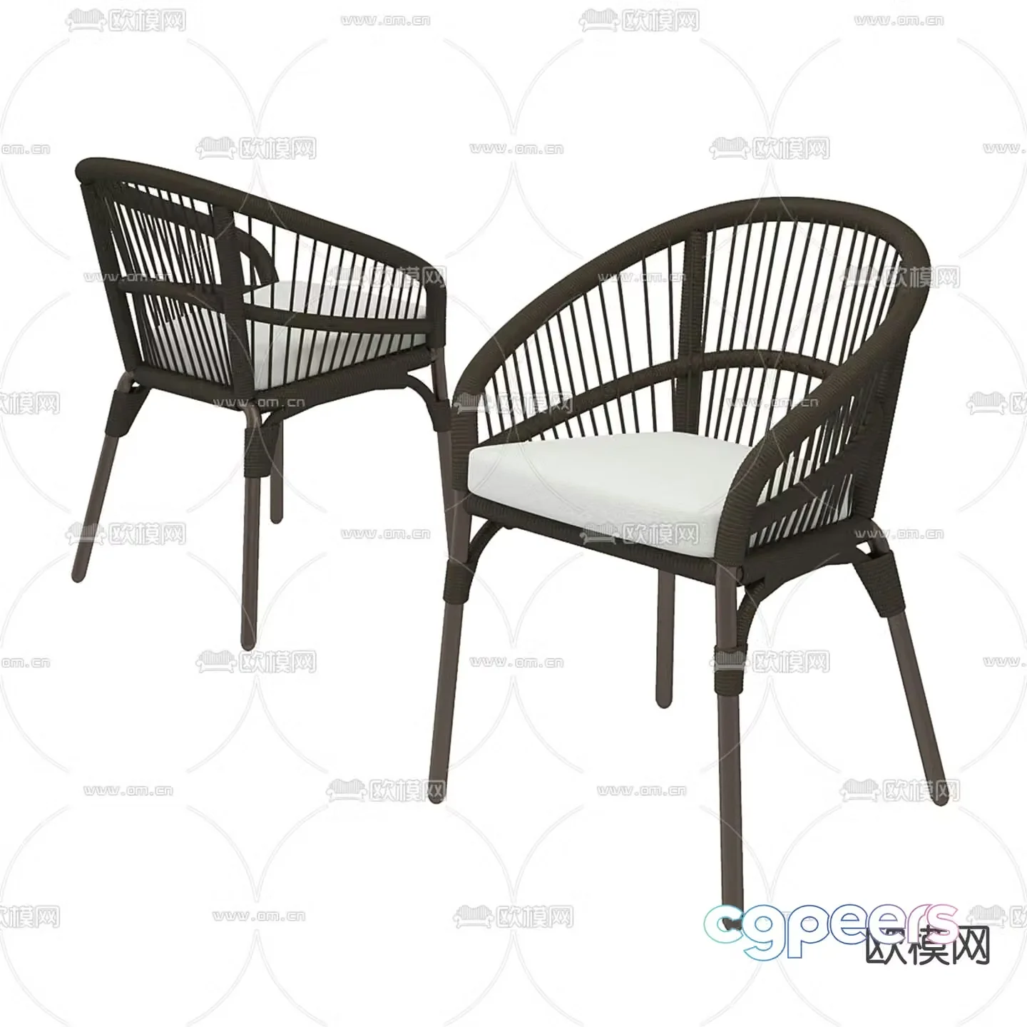 Outdoor chair rattan chair 3d model