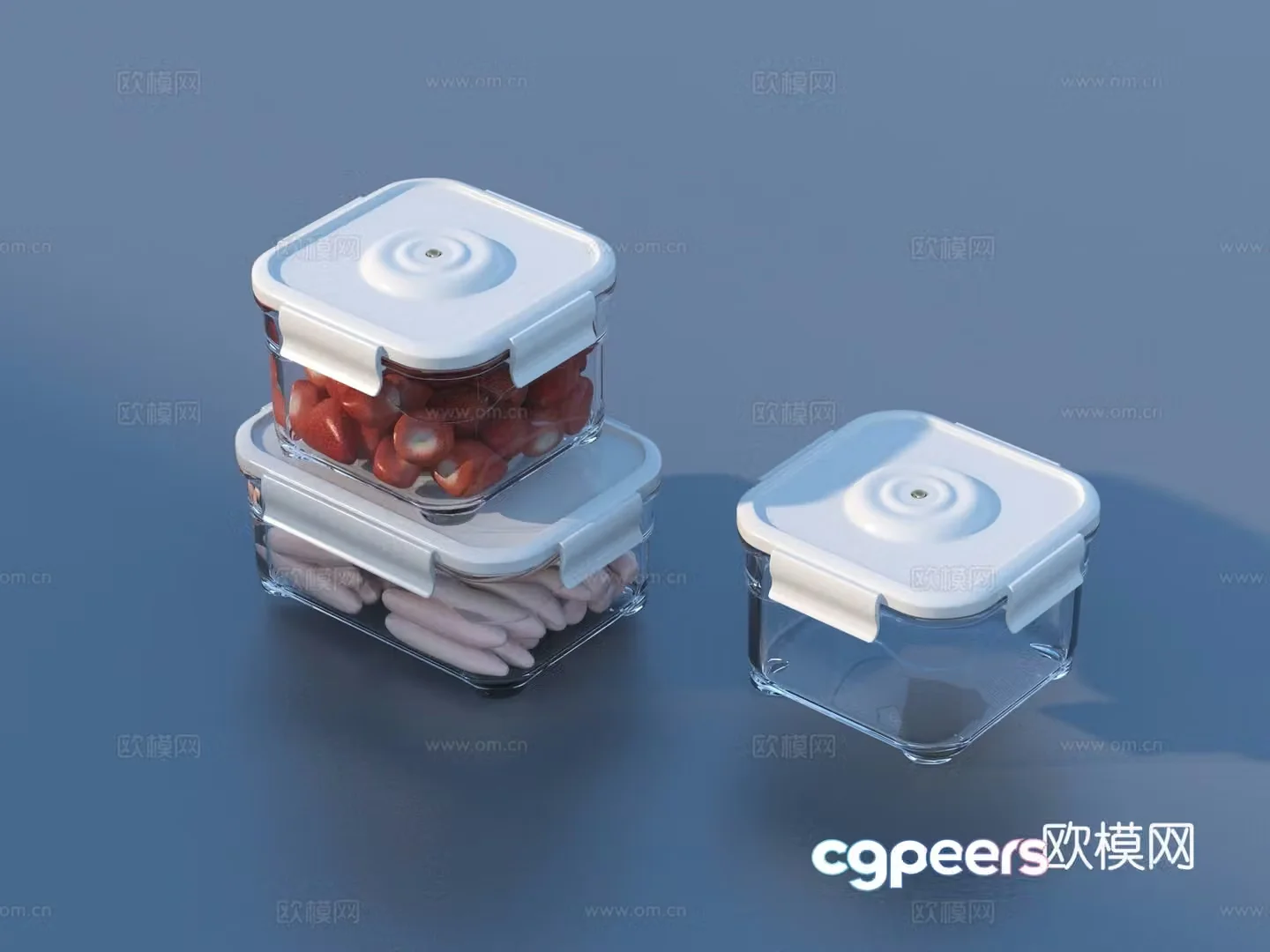 Fruit box Bento box Meal box Daily necessities 3D model