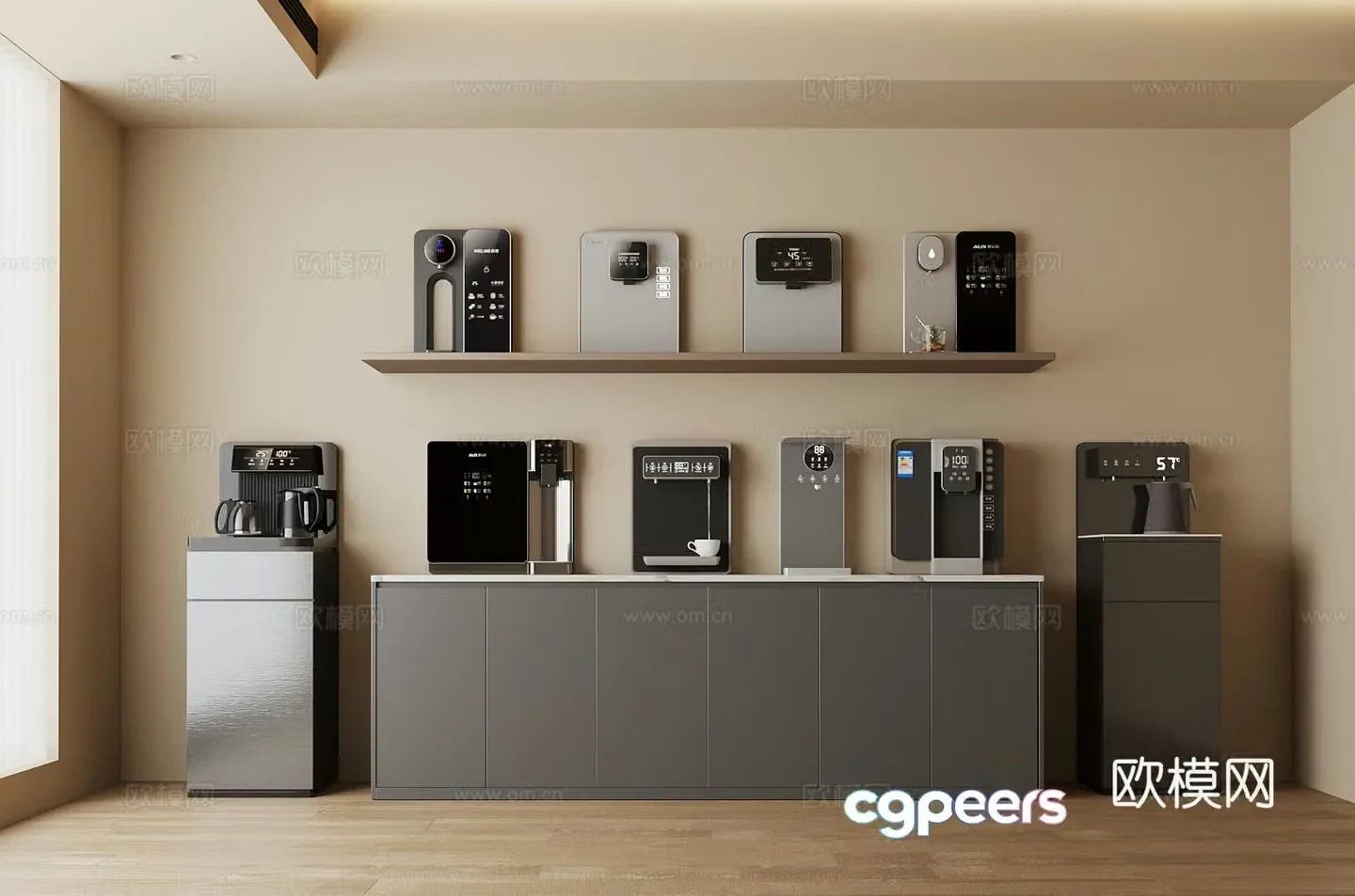 Kitchen appliances modern water dispenser direct drinker 3d model