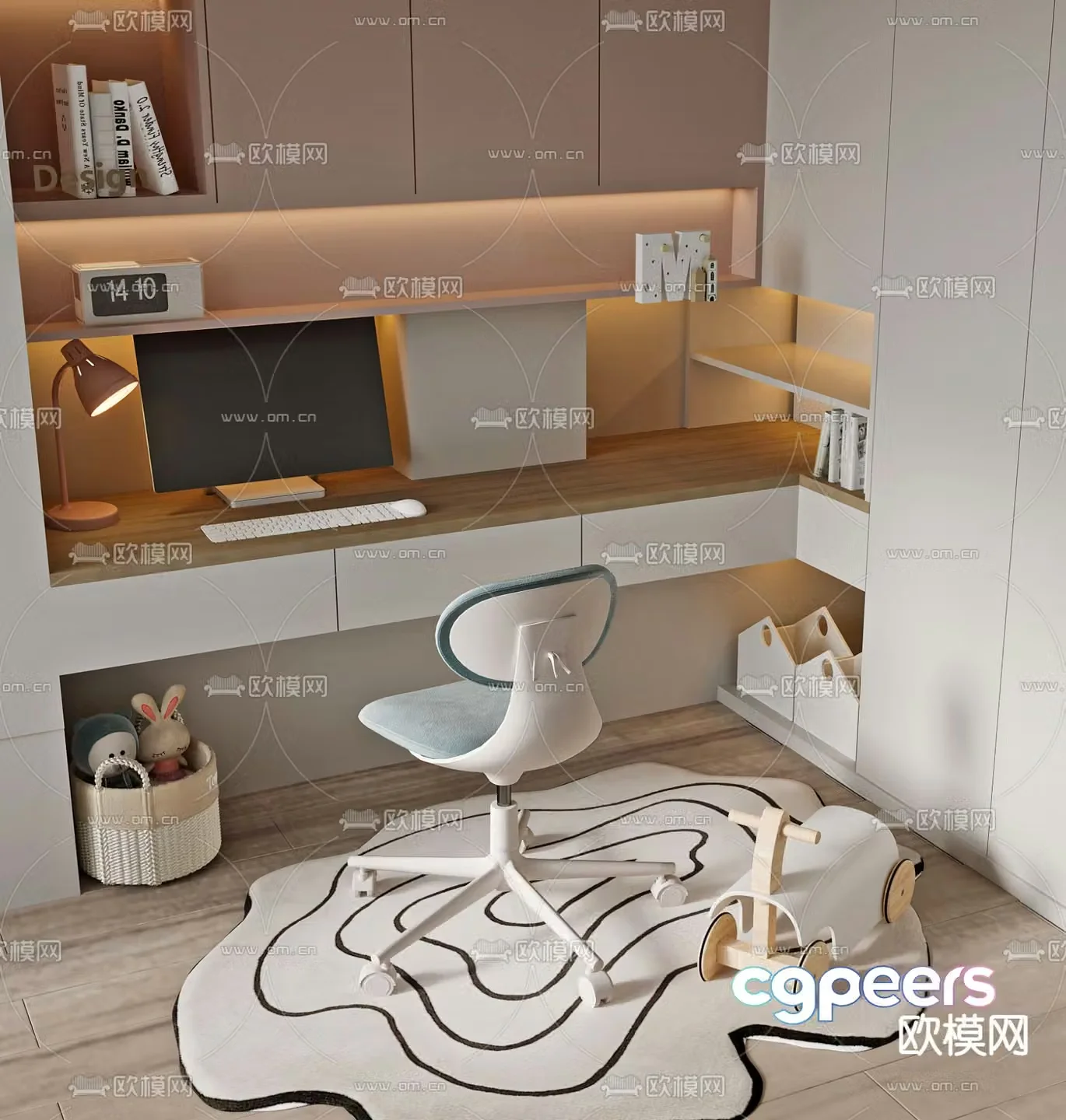 Children’s desk study table 3d model