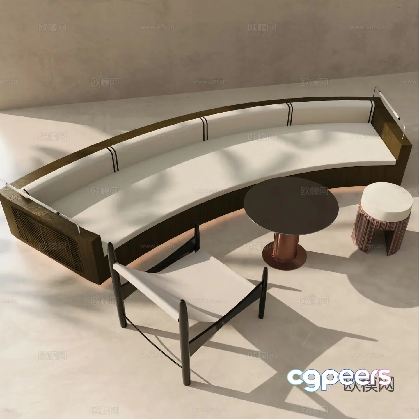 Card seat sofa restaurant card seat 3d model