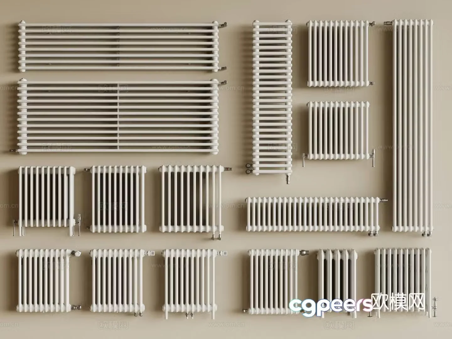Modern radiator Heating pipe 3d model