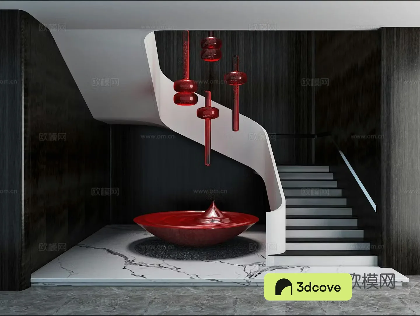 Stairwell beautiful palace handrail installation sculpture landscaping