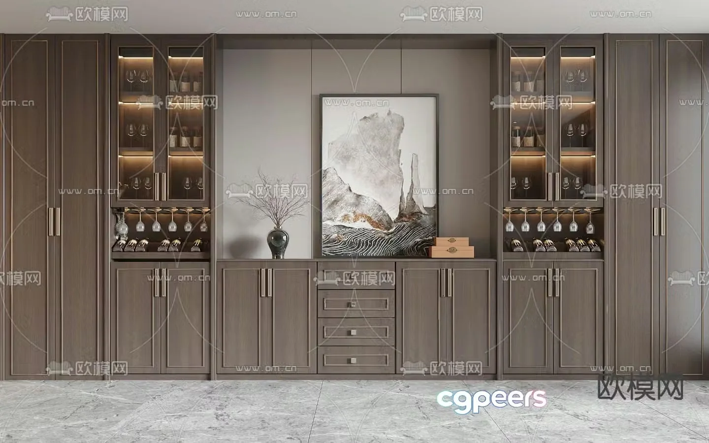 New Chinese wine cabinet 3D model