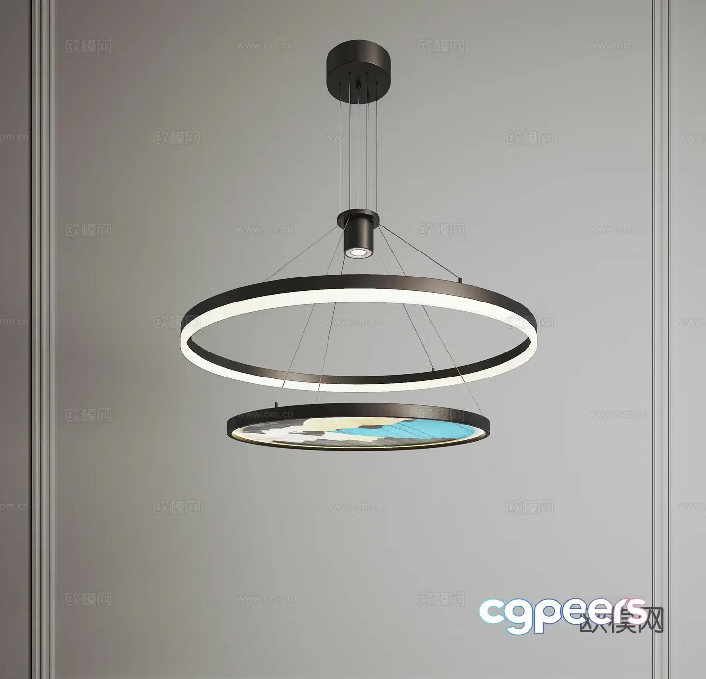 New Chinese style chandelier Zen chandelier Private room chandelier Restaurant chandelier Dining chandelier 3D model