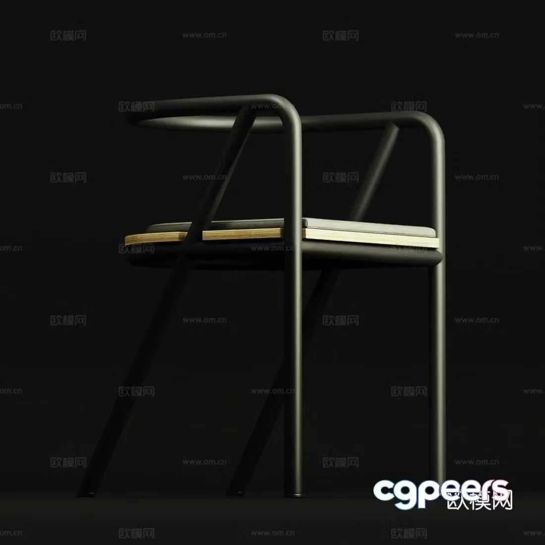 Modern and simple chair Nordic single chair Dining chair Metal dining chair Armchair 3d model