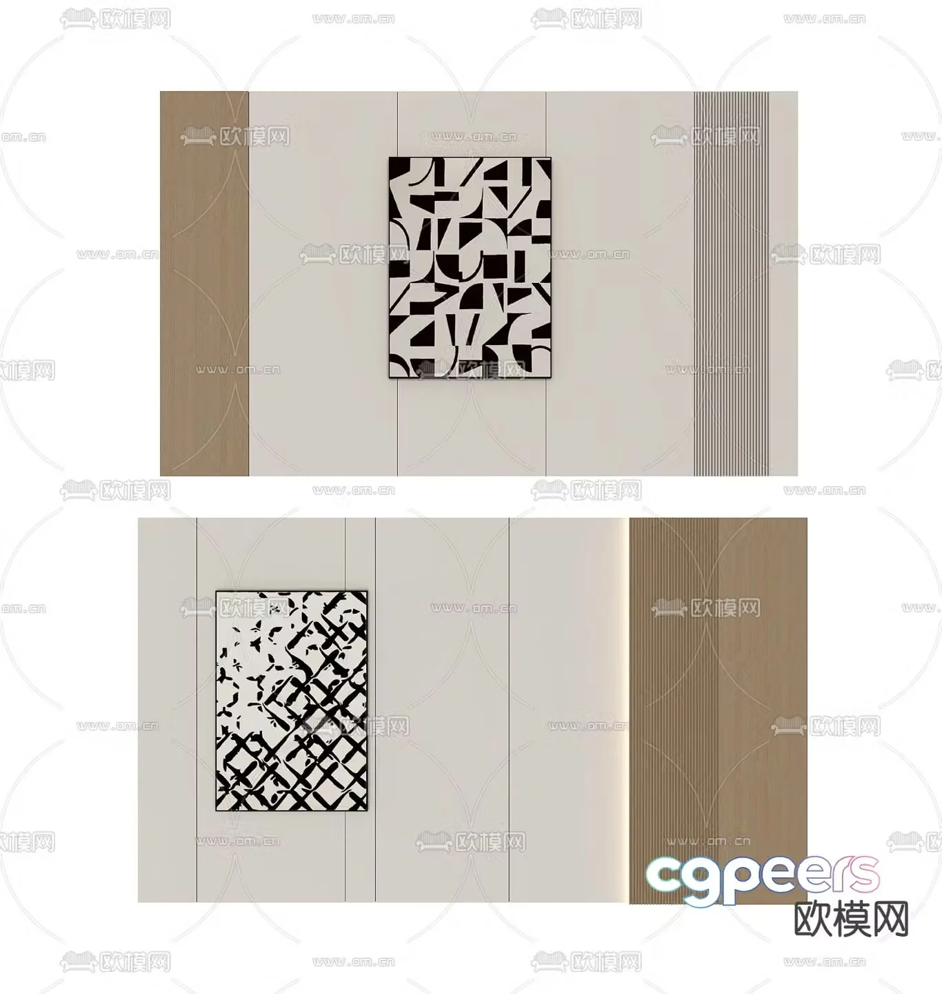 Modern sofa background wall 3d model