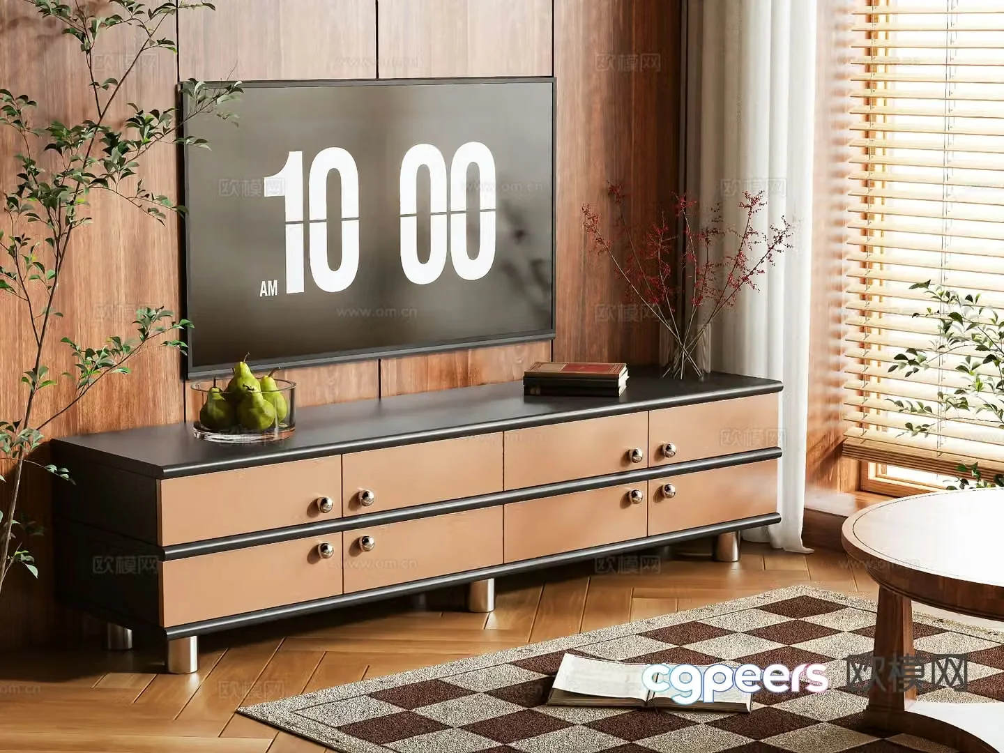 Medieval style TV cabinet 3D model