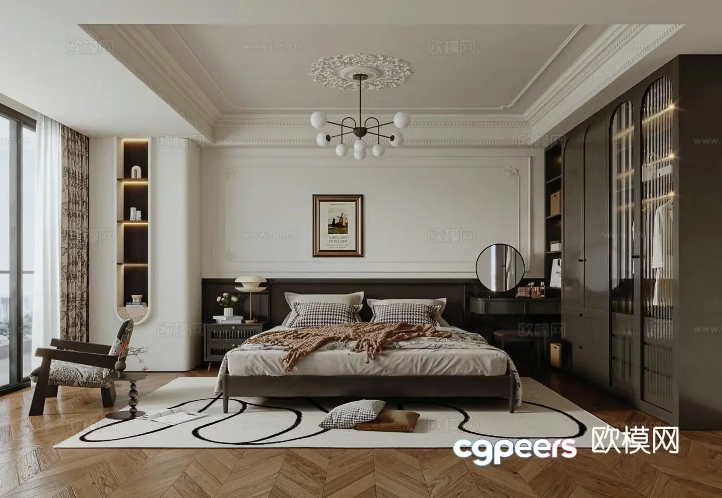 French bedroom master bedroom 3d model