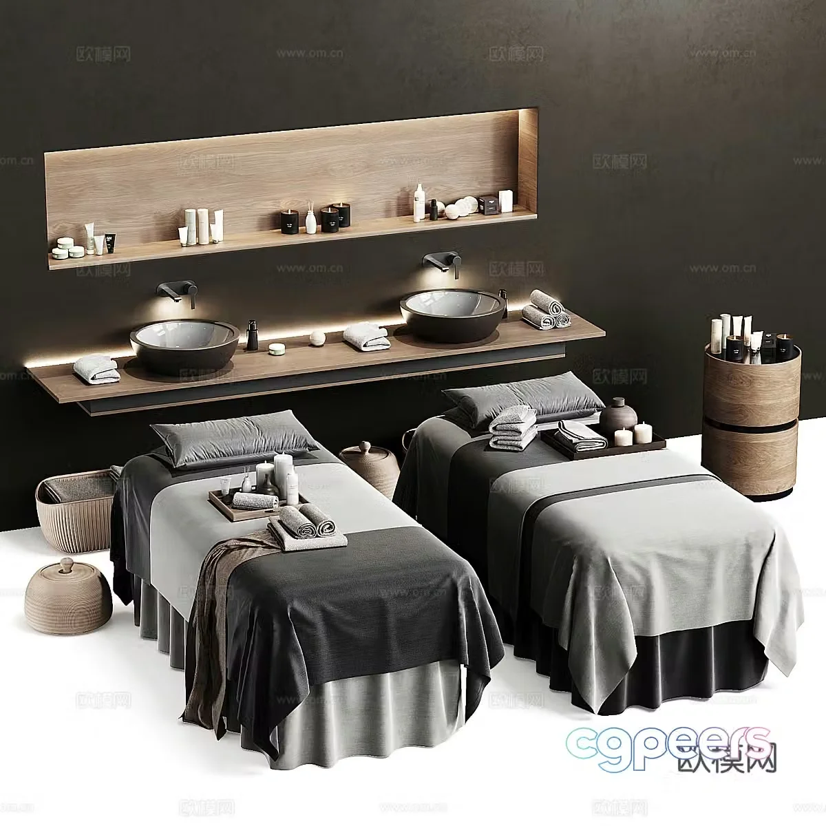 New Chinese massage table 3D model