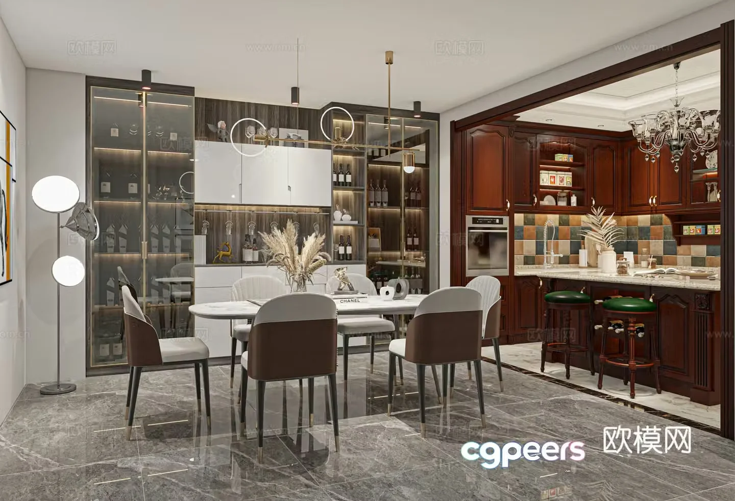 Modern restaurant 3d model