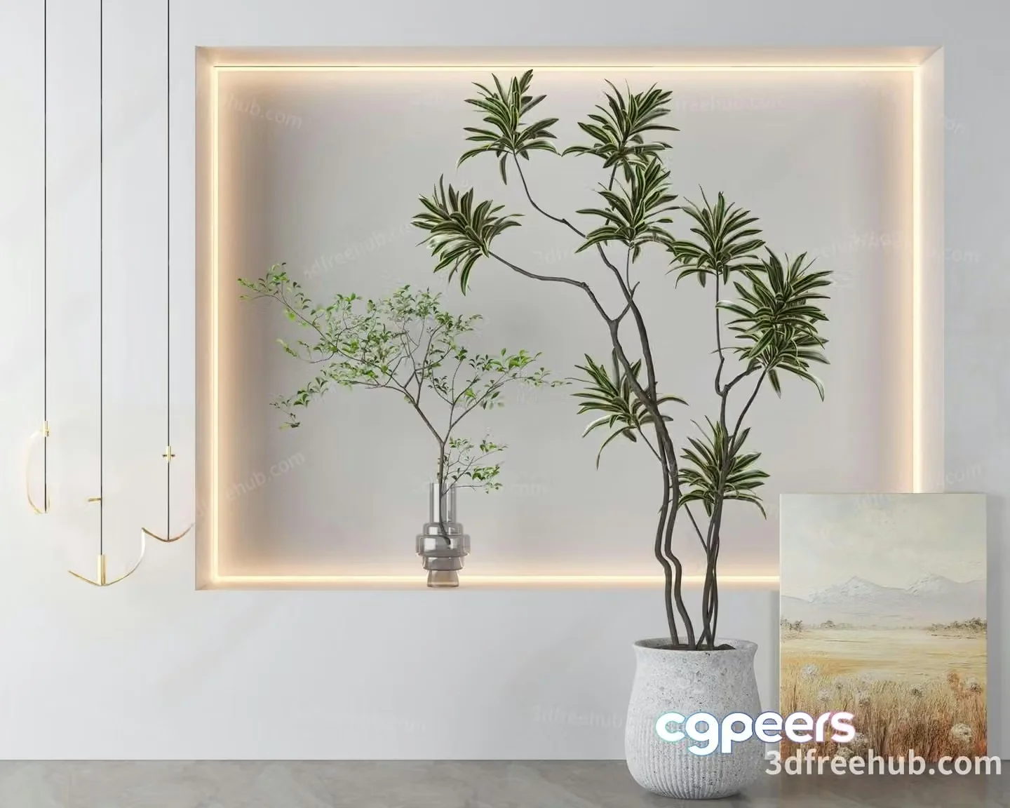 Modern Indoor Decor 3D Model – 8771 – VRAY Render
