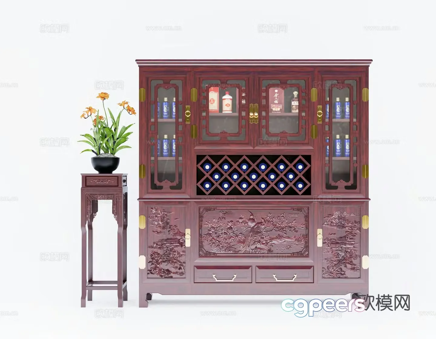 Chinese wine cabinet 3D model