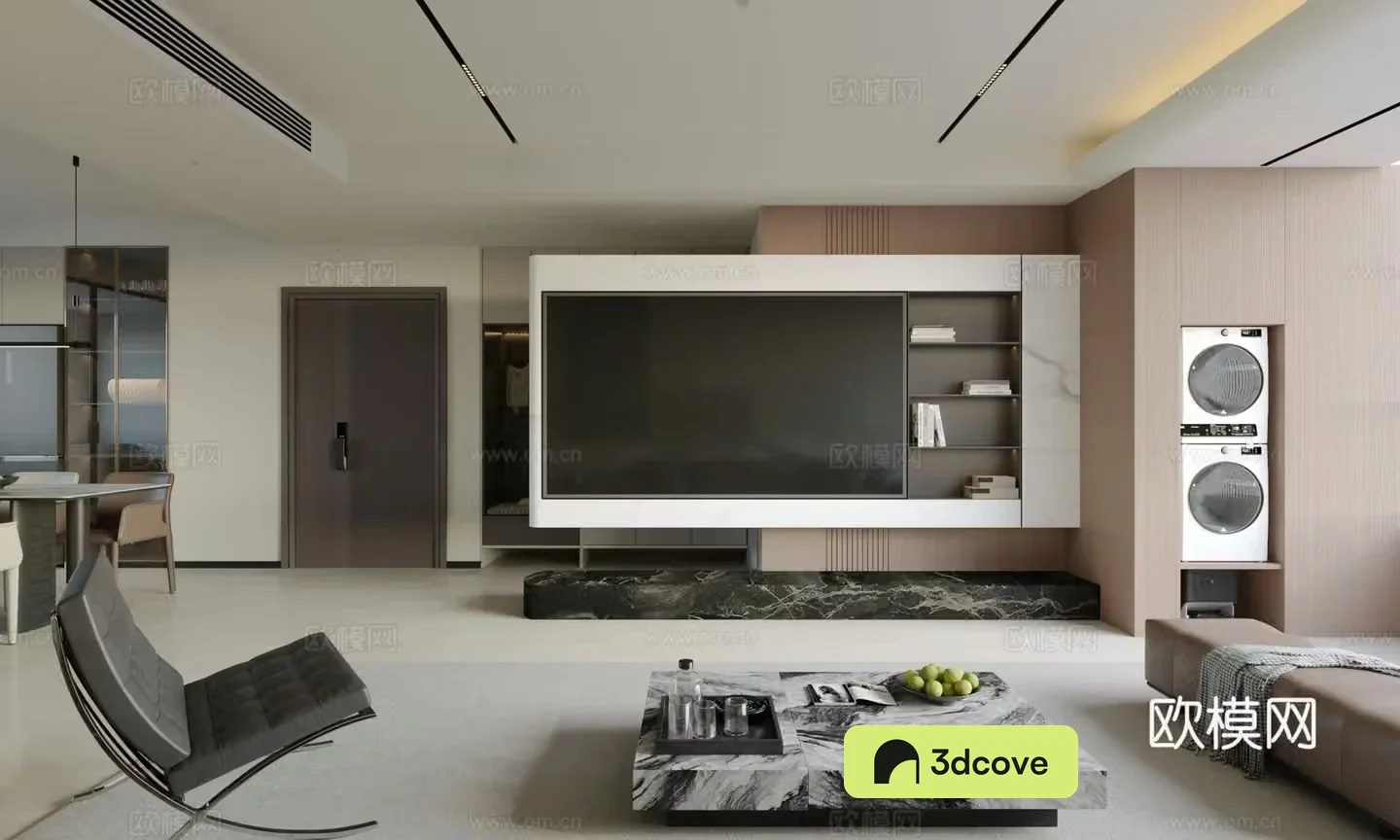 Modern living room TV wall Living and dining room