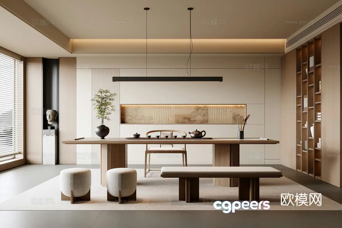 New Chinese tea room 3D model