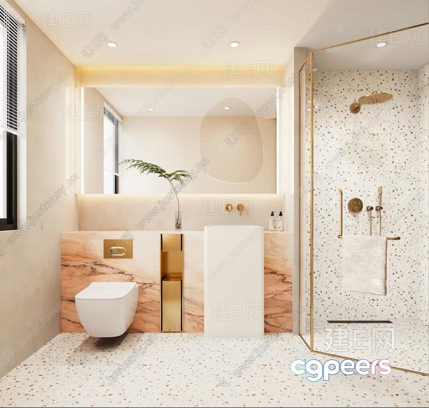 Modern Bathroom Design 3D Model – 1261 – VRAY Render