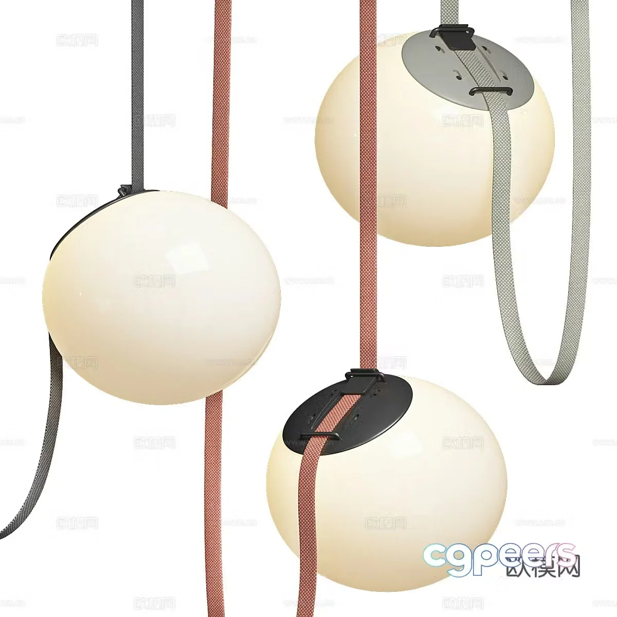 Modern Italian light luxury spherical decorative chandelier 3D model