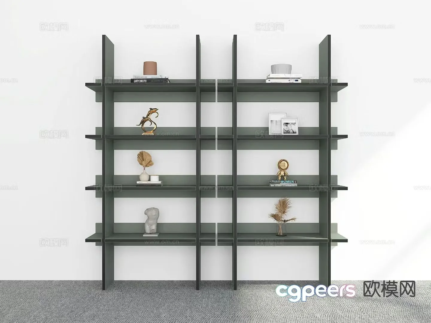 Modern bookshelf storage rack 3d model