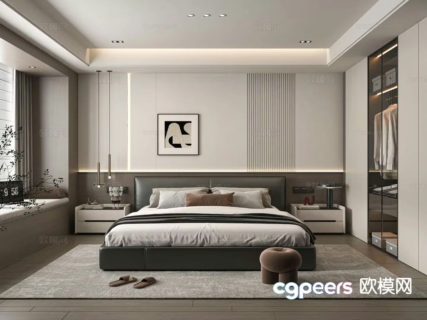 Italian style bedroom master bedroom 3d model