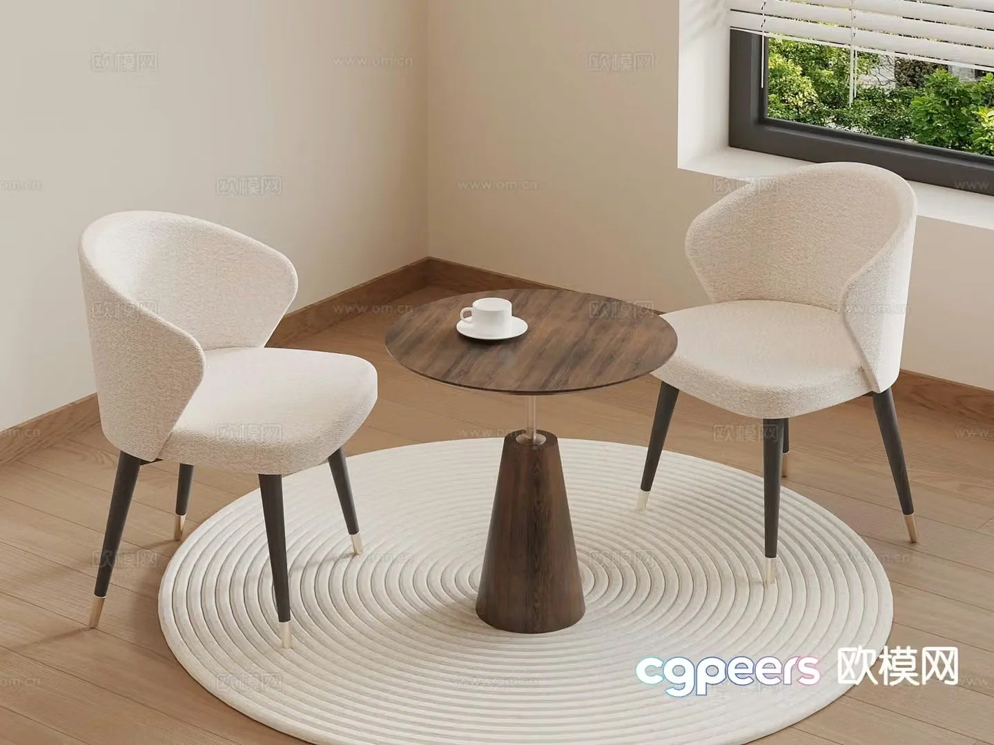 Modern leisure tables and chairs Negotiation tables and chairs 3d model