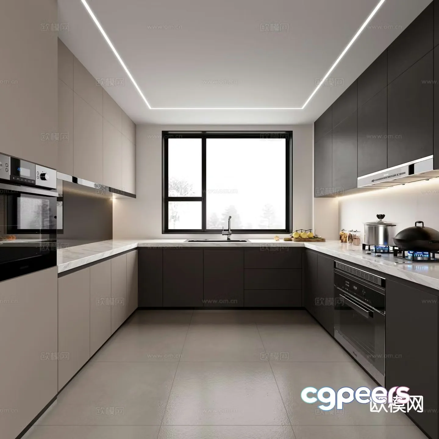 modern kitchen cabinet 3d model