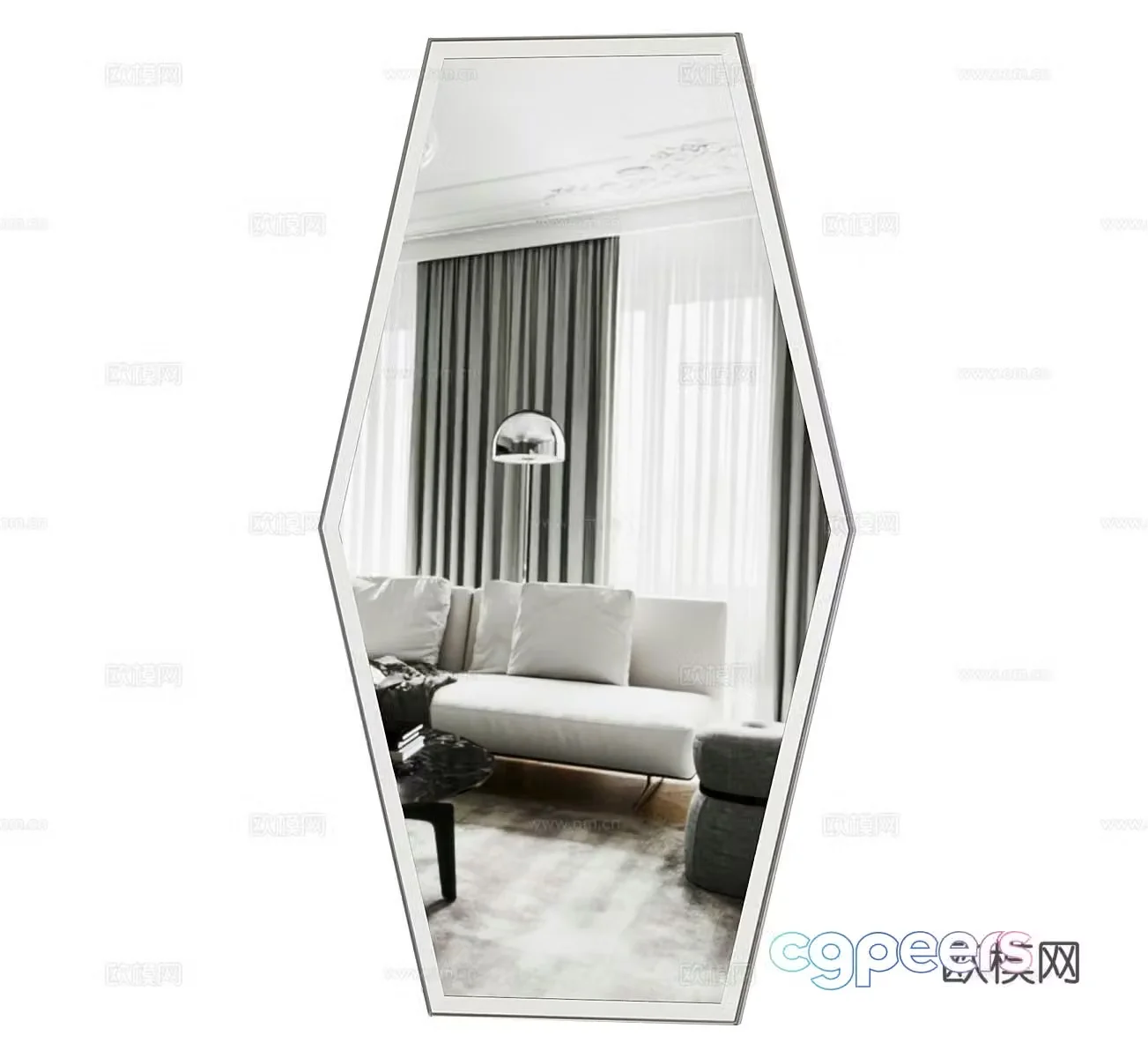 Makeup mirror Dressing mirror Decorative mirror Dressing mirror Household mirror Full body mirror Wall mirror 3D model