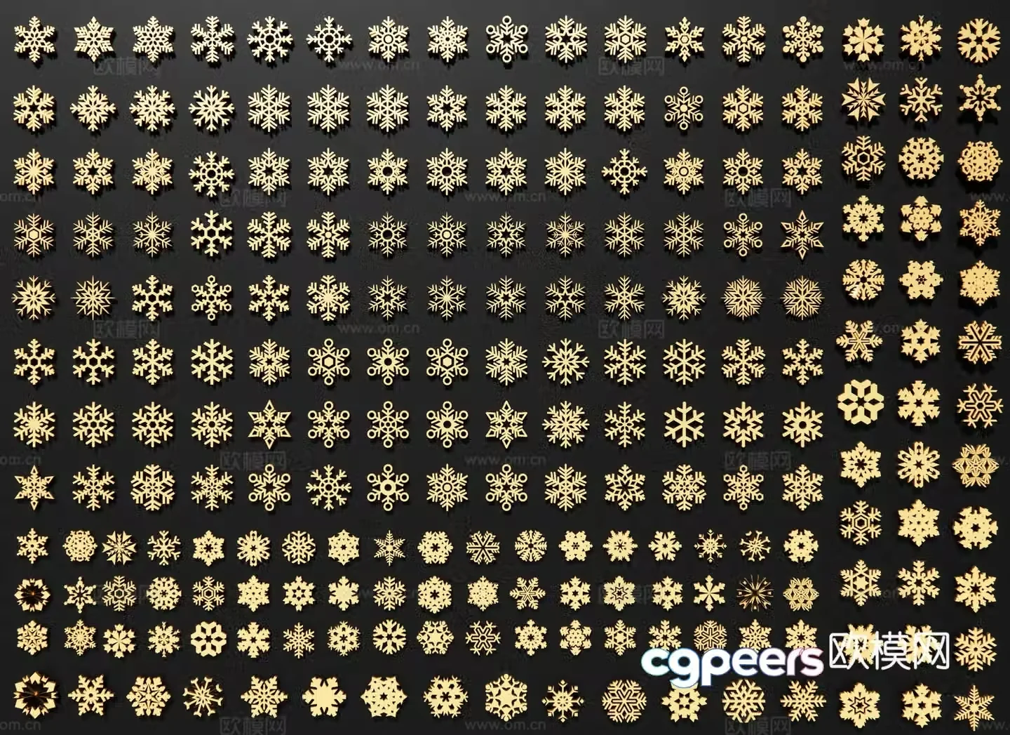 Snowflake silhouette snowflake pattern wall decoration pendant 3d model