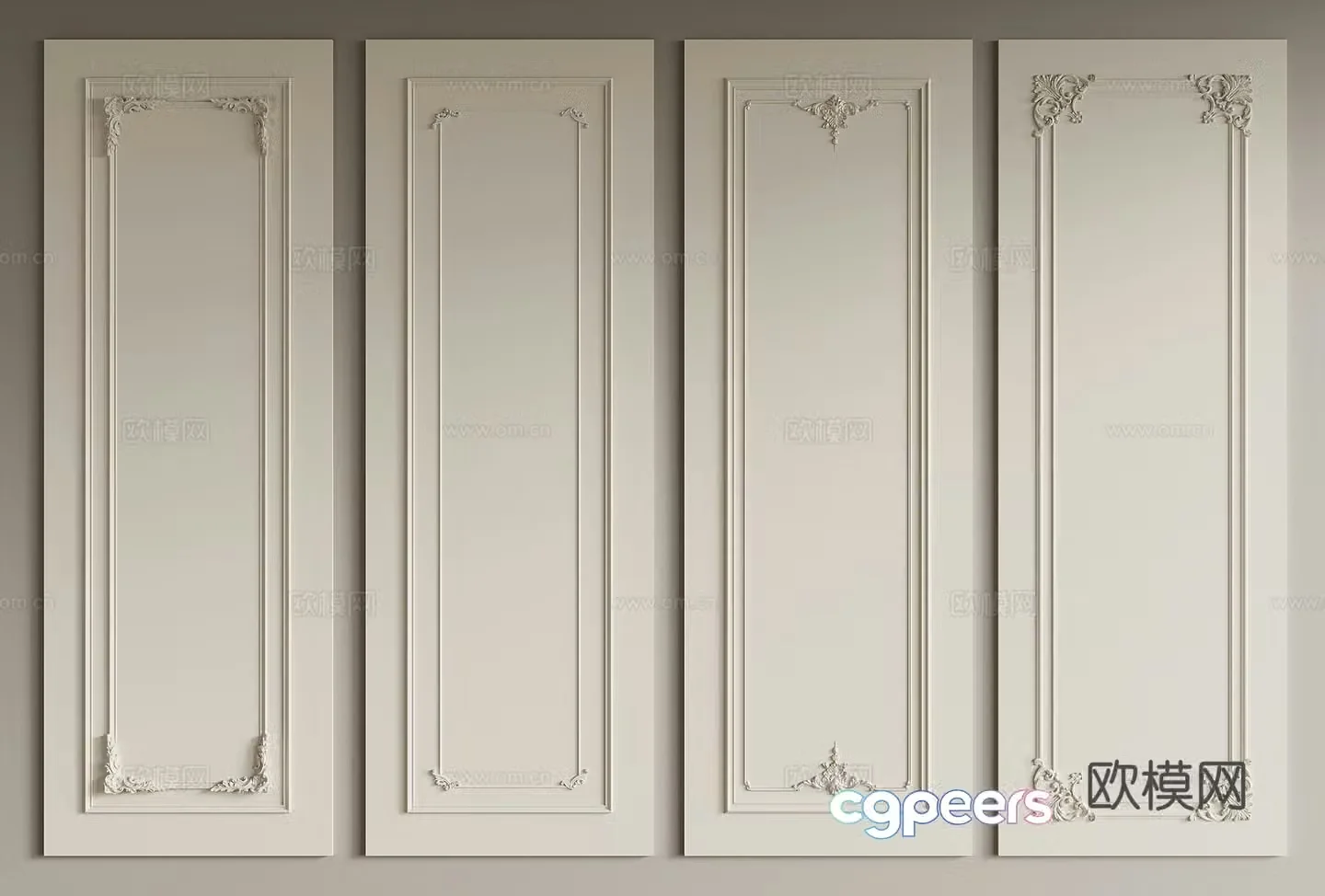French wainscoting wainscoting 3D model
